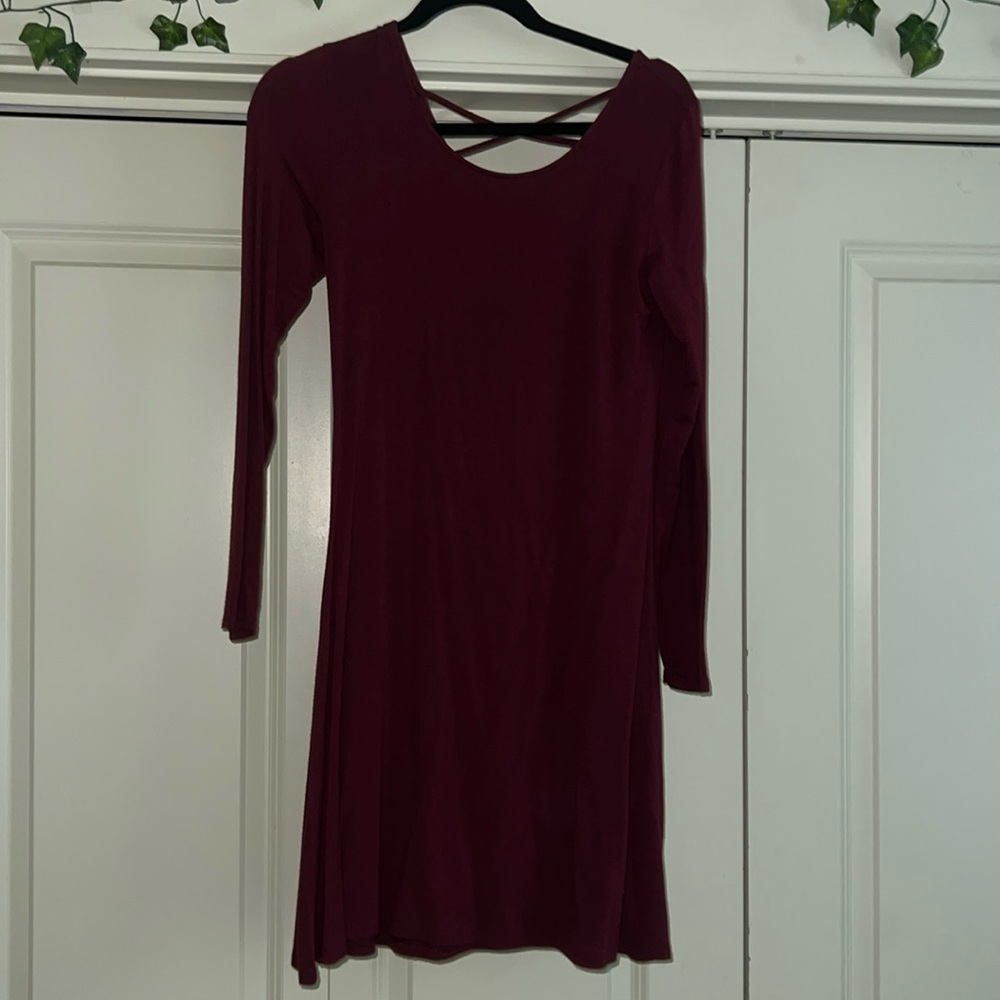 SO size medium T-shirt dress with crossing back. Long sleeve. Worn once